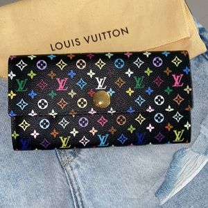 Louis Vuitton black multicolor Sarah wallet